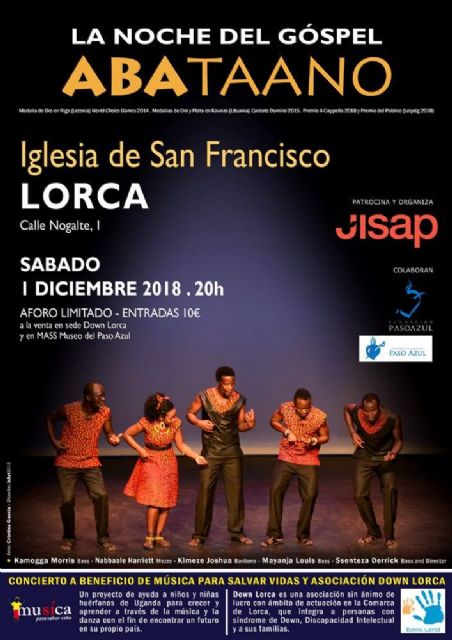 La iglesia de San Francisco acoge el concierto La noche del Góspel: Aba taano a beneficio de 'Música Para Salvar Vidas' y 'Down Lorca' - 1, Foto 1