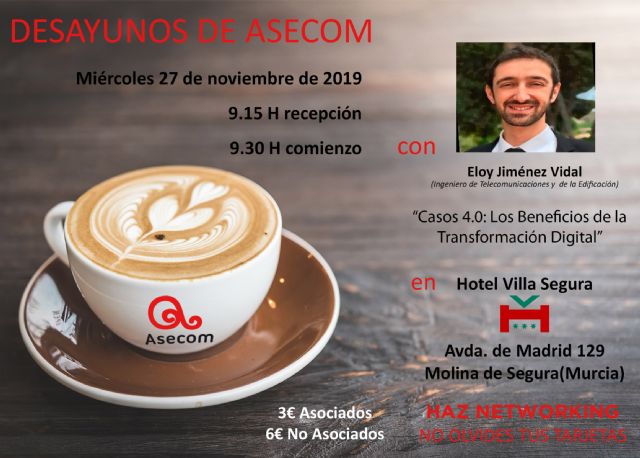 Los Desayunos de ASECOM tratarán los beneficios de la transformación digital - 2, Foto 2