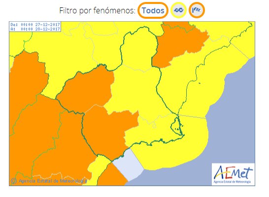 ORANGE warning for winds that can reach 90Km / h Due to the entrance of a storm called Bruno, the Region of Murcia will be affected by strong or very strong winds at different points, Foto 1