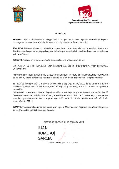 IU-verdes Alhama propone la regularizacin extraordinaria de las personas migradas, Foto 2