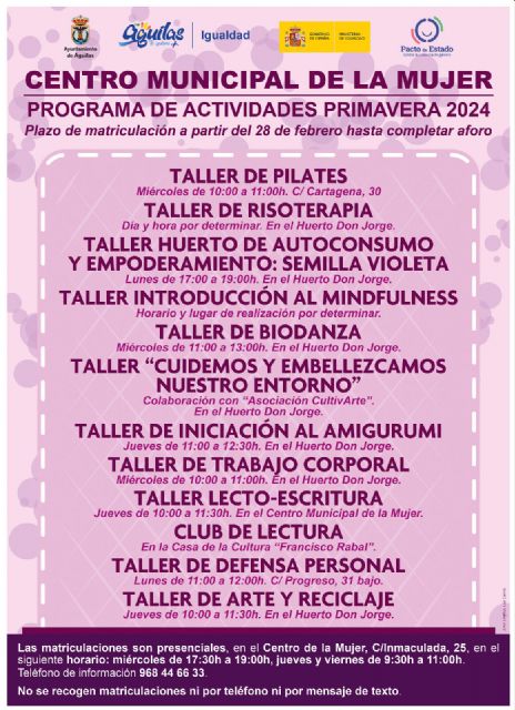 Mañana se abre el plazo de inscripción en los talleres del Centro Municipal de la Mujer - 1, Foto 1