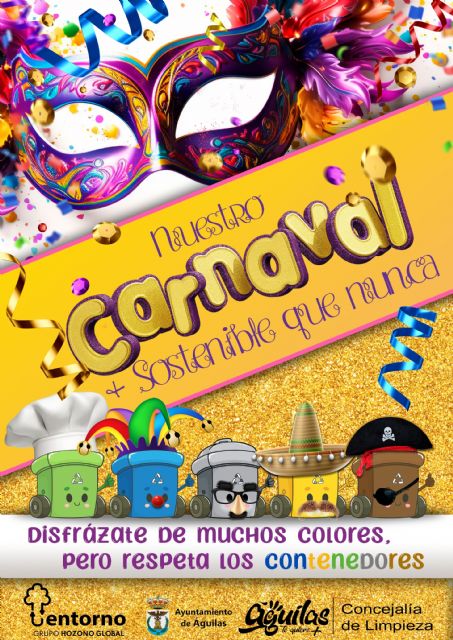 Águilas reforzará la limpieza viaria y la recogida de residuos durante el Carnaval 2025, con la campaña Nuestro Carnaval + sostenible que nunca - 1, Foto 1