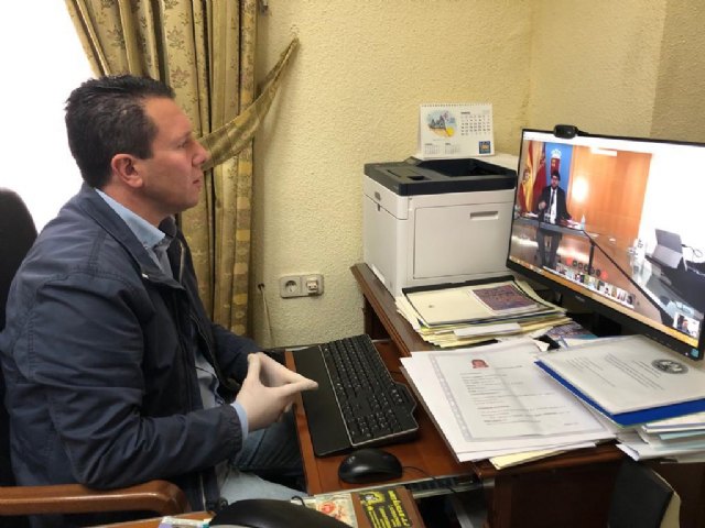 Videoconferencia entre el Presidente de la Región de Murcia y los alcaldes y alcaldesas, viernes 27 de marzo - 1, Foto 1