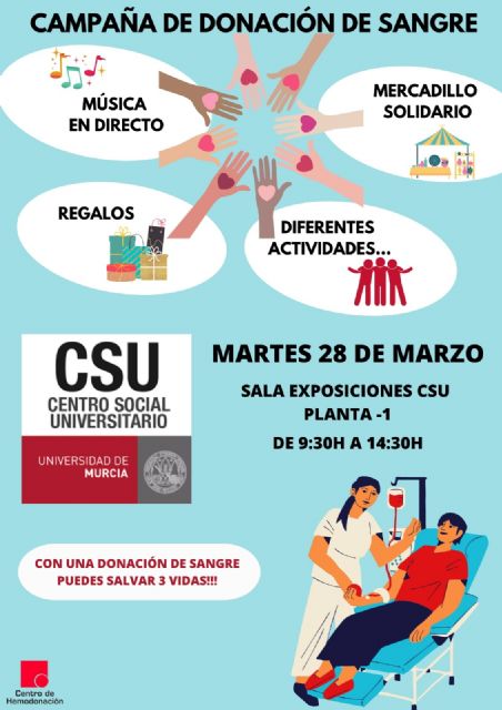 La Universidad de Murcia celebra este martes una jornada de donación de sangre y un mercadillo artesano solidario - 1, Foto 1