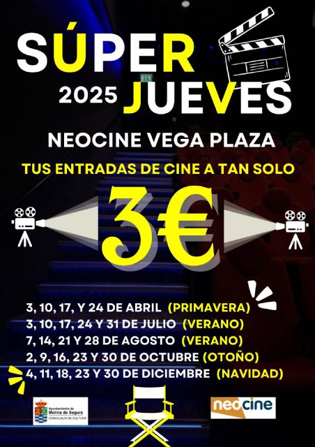 La Concejalía de Cultura y Neocine Vega Plaza renuevan el programa Los Súper Jueves de Cine con entradas a 3 euros a partir del día 3 de abril - 1, Foto 1