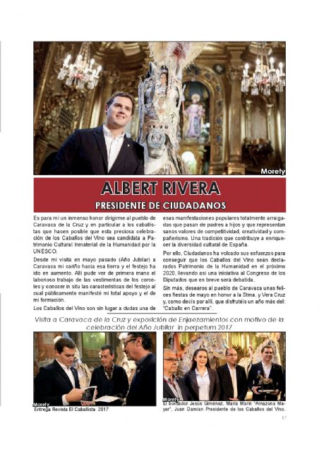 Ciudadanos llevará en mayo a la Comisión de Cultura del Congreso su propuesta para que los Caballos del Vino sean declarados Patrimonio de la Humanidad - 2, Foto 2