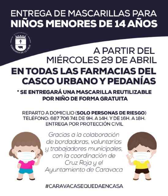 El Ayuntamiento de Caravaca repartirá de forma gratuita 3.000 mascarillas para los niños menores de 14 años - 1, Foto 1