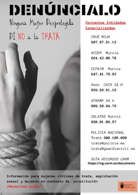 La Concejalía de Igualdad y Violencia de Género de Molina de Segura se adhiere a la campaña regional DI NO A LA TRATA - 1, Foto 1