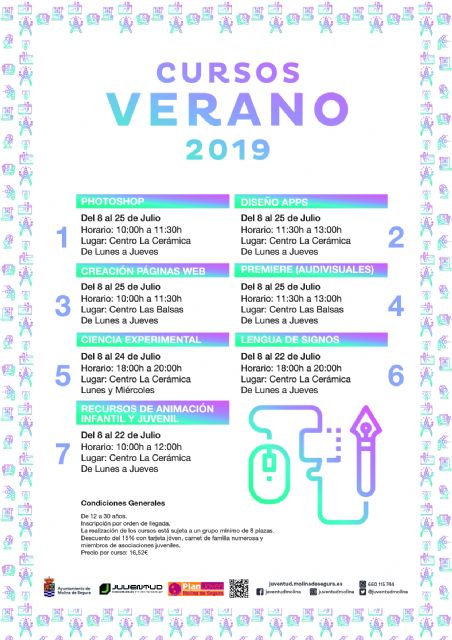 La Concejalía de Juventud de Molina de Segura ofrece un amplio programa de cursos para el verano de 2019 - 1, Foto 1