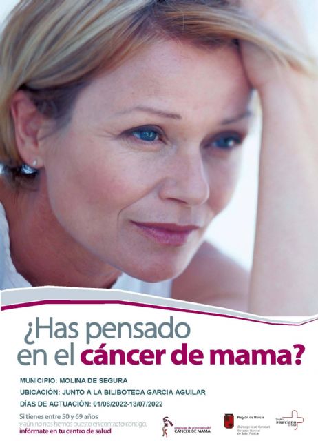 La unidad móvil del programa de prevención del cáncer de mama llega a Molina de Segura del 1 de junio al 8 de julio - 1, Foto 1