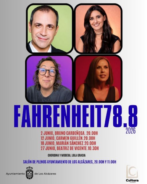 Fahrenheit 78.8 regresa a Los Alcázares con Bruno Cardeñosa, Beatriz de Vicente, Mamen Guillén y Marián Sánchez entre sus protagonistas Fahrenheit 78.8 regresa a Los Alcázares con Bruno Cardeñosa, Beatriz de Vicente, Mamen Guillén y Marián Sánchez entre sus protagonistas