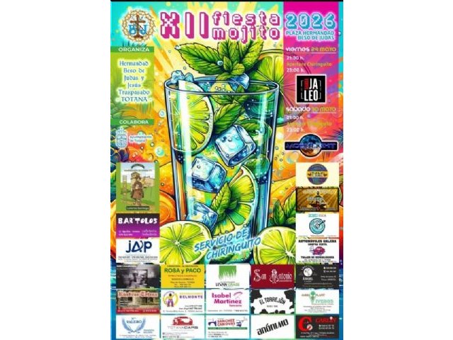 Arranca el calendario de festejos del verano 2026 en barrios y pedanías, con la celebración este fin de semana de la XII Fiesta del Mojito