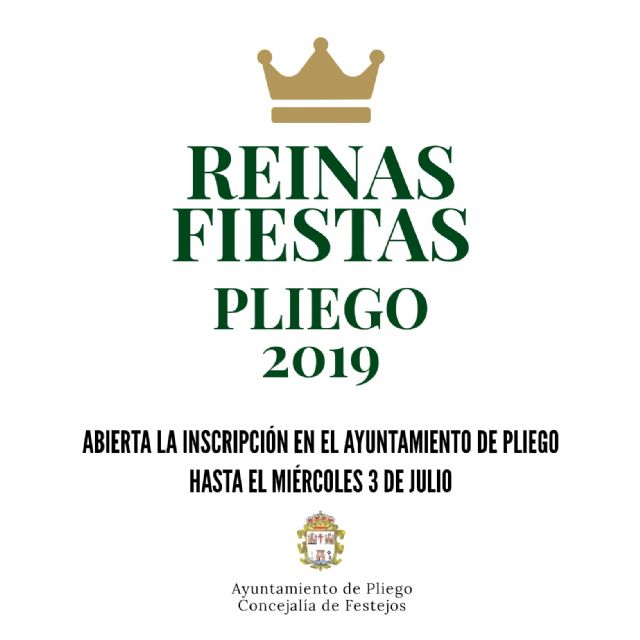 Abierto el plazo de inscripción para participar en la elección de reinas de las Fiestas de Pliego 2019 - 1, Foto 1