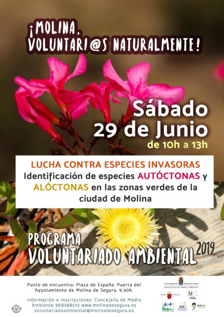 Los voluntari@s de Programa de Voluntariado Ambiental de Molina de Segura ¡Voluntari@s Naturalmente! lucharán contra la vegetación invasora de las zonas verdes el sábado 29 de junio - 1, Foto 1