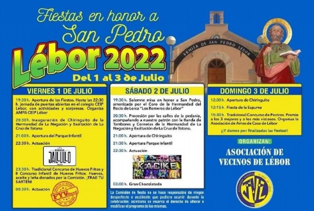 Vuelven este fin de semana las fiestas patronales de Lébor, con un amplio y atractivo programa de actividades, tras dos años de parón, Foto 2