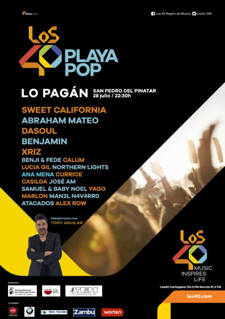 El jueves 28, Los 40 Playa Pop traen a Lo Pagán el mayor festival del verano - 1, Foto 1