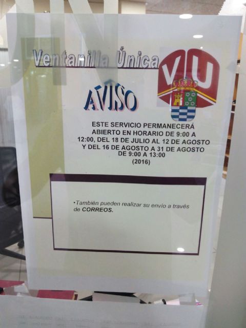El Ayuntamiento de Molina de Segura mantendrá abierto el servicio de Ventanilla Única durante el mes de agosto - 1, Foto 1