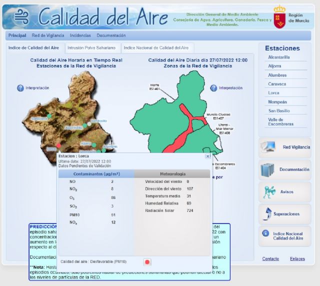 El Ayuntamiento de Lorca informa del incremento de los niveles de las partículas PM10 por las altas temperaturas y la intrusión de aire sahariano - 1, Foto 1