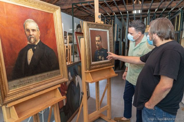 El Taller Municipal de Restauración recupera un retrato del alcalde Spottorno pintado por Usell de Guimbarda - 1, Foto 1