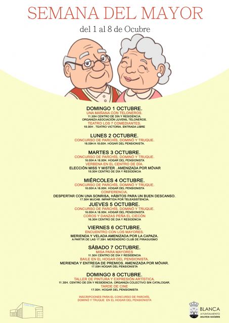 Blanca celebra del 1 al 8 de octubre la Semana del Mayor - 2, Foto 2