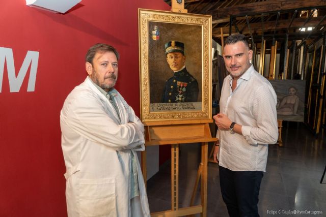 El taller Municipal de Restauración recupera el retrato del comandante cartagenero Antonio Ripoll - 1, Foto 1