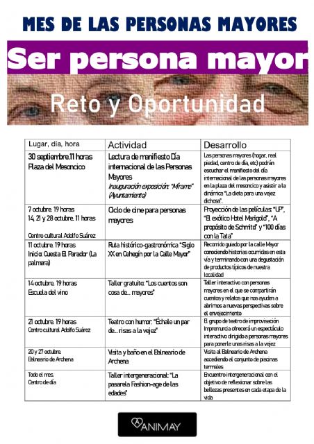 Presentadas las actividades para conmemorar el Día Internacional de las Personas Mayores - 2, Foto 2