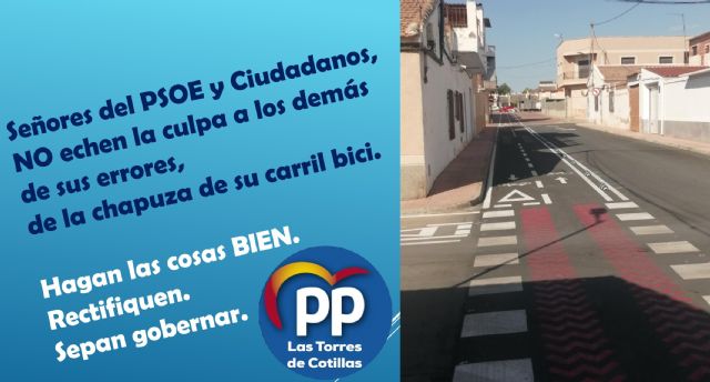 PP: El alcalde socialista de Las Torres de Cotillas reconoce que el carril bici es una chapuza - 1, Foto 1