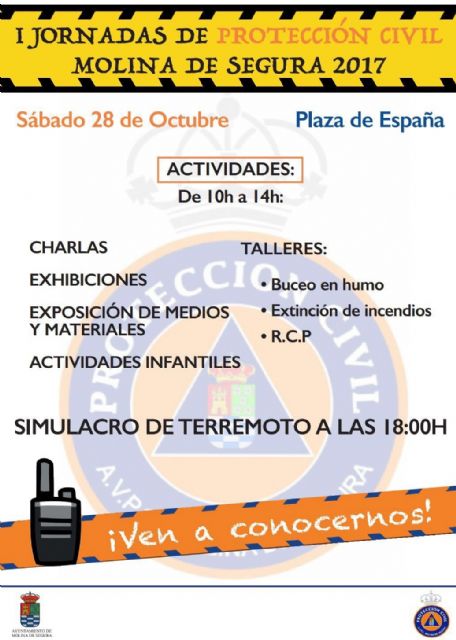 Las I Jornadas de Protección Civil de Molina de Segura se celebran el sábado 28 de octubre - 1, Foto 1