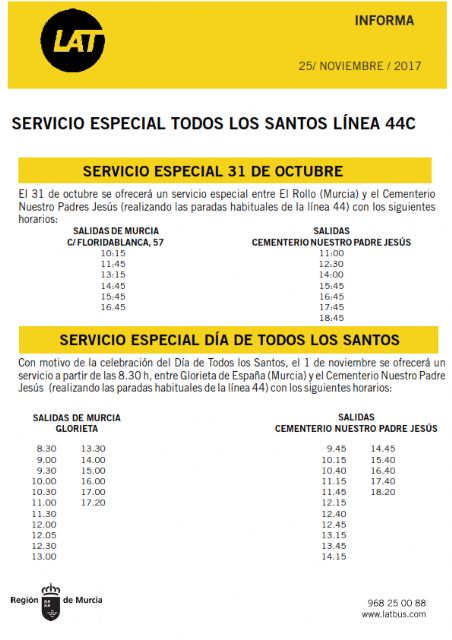 La línea 44C de Autobuses LAT prepara un servicio especial con motivo del Día de Todos los Santos - 1, Foto 1