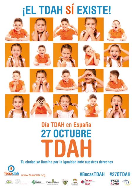 Jumilla se ilumina de naranja por la igualdad de los derechos de los afectados por TDAH - 1, Foto 1