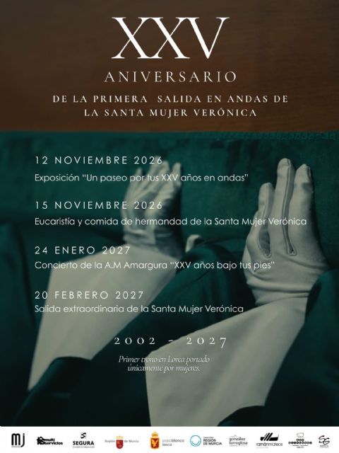 El Paso Blanco conmemorará el XXV aniversario del trono de la Santa Mujer Verónica, el primero de la Semana Santa de Lorca portado exclusivamente por mujeres - 2, Foto 2