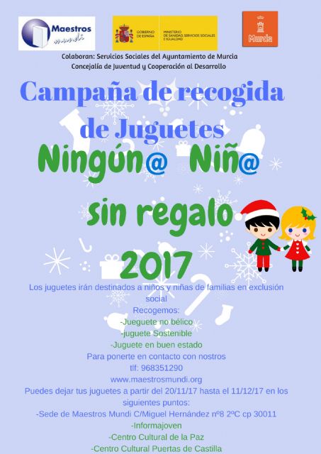 Juventud y Derechos Sociales colaboran con la ONG Maestros Mundi en su campaña solidaria de Navidad - 1, Foto 1
