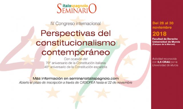 La Universidad de Murcia inaugura este miércoles un congreso dedicado al 40 aniversario de la Constitución Española - 1, Foto 1