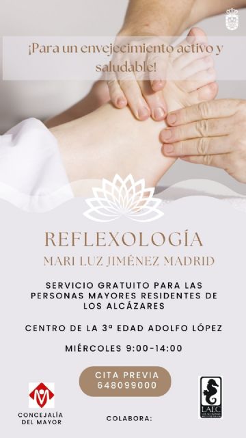 Los mayores de Los Alcázares podrán recibir sesiones gratuitas de reflexología - 1, Foto 1