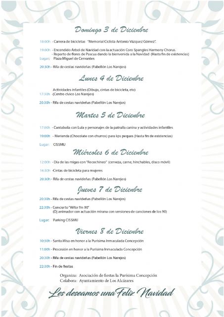 Del 3 al 8 de diciembre Los Narejos celebra sus fiestas patronales - 3, Foto 3