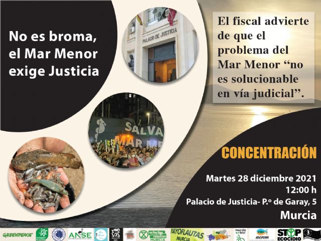 Justicia para el Mar Menor. Manifiesto concentración 28 diciembre frente al Palacio de Justicia - 1, Foto 1