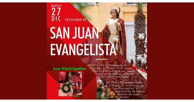 La Hdad. de San Juan Evangelista celebra esta tarde una Eucaristía en honor a su titular, Foto 1