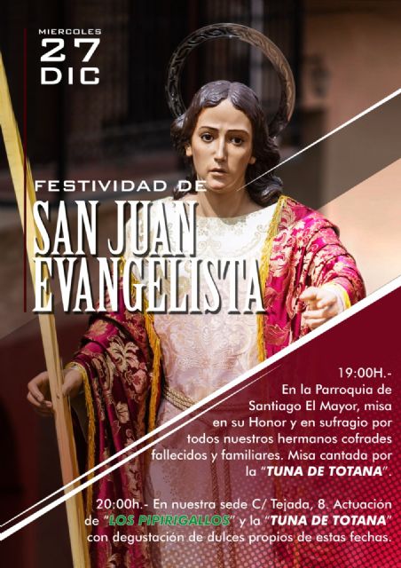 La Hdad. de San Juan Evangelista celebra esta tarde una Eucaristía en la Parroquia de Santiago el Mayor - 1, Foto 1