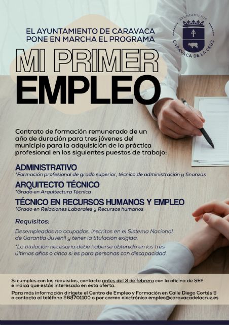 El Ayuntamiento de Caravaca brinda la primera oportunidad laboral a jóvenes titulados a través del programa ´Mi primer empleo´ - 1, Foto 1