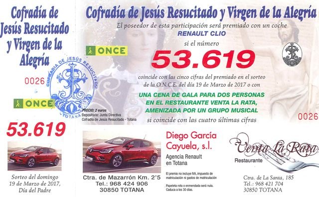 La Cofradía de Jesús Resucitado organiza una campaña de colaboración a través de un sorteo, Foto 1