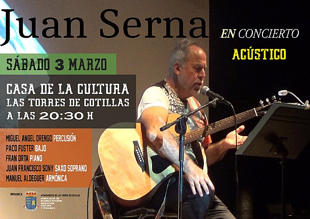 El cantautor murciano Juan Serna ofrecerá un concierto en la Casa de la Cultura Pedro Serna - 1, Foto 1