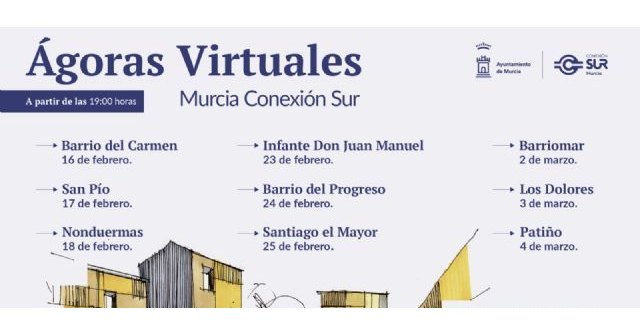Las ágoras virtuales de Conexión Sur inician su tercera y última semana con los barrios y pedanías de Barriomar, Los Dolores y Patiño - 1, Foto 1