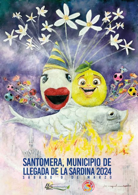 El limón y la sardina, unidos en el cartel anunciador de Santomera como Municipio de Llegada del Entierro de la Sardina - 2, Foto 2