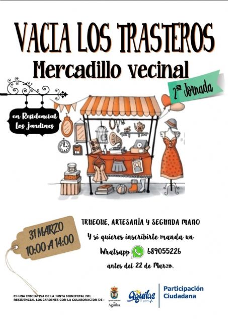 La Junta Municipal de Los Jardines celebra el domingo la segunda edición del mercadillo vecinal Vacía los trasteros - 1, Foto 1