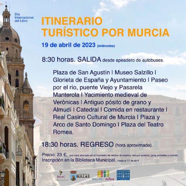 La Biblioteca de Bullas celebra el Día del Libro con un viaje cultural a Murcia - 1, Foto 1