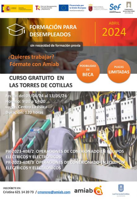 Las Torres de Cotillas propone un curso especializado en electricidad - 1, Foto 1