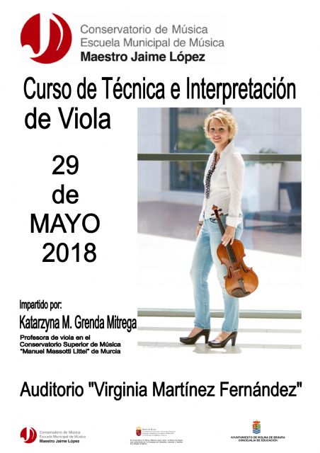 El Conservatorio Profesional de Música Maestro Jaime López de Molina de Segura organiza un curso de Técnica e Interpretación de Viola el martes 29 de mayo - 1, Foto 1