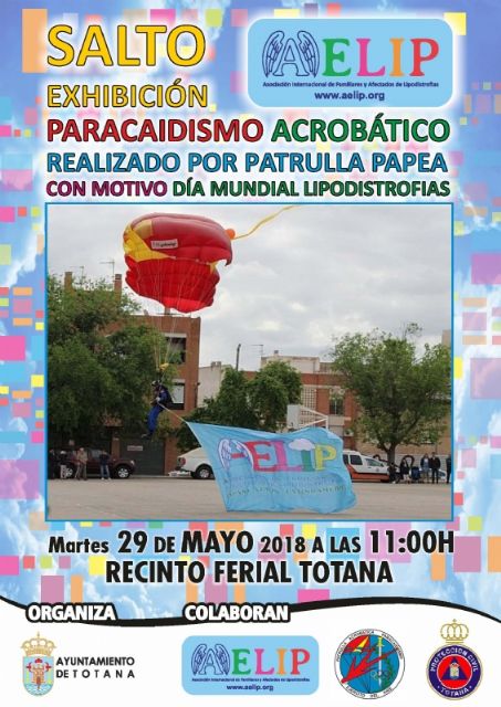 El Ayuntamiento y AELIP promueven mañana 29 de mayo (11:00 horas), en el recinto ferial, el Salto Acrobático de la Patrulla PAPEA con motivo del Día Mundial de las Lipodistrofias - 1, Foto 1