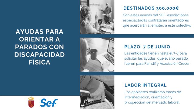 La Comunidad sufraga con 300.000 euros gabinetes que orientarán a parados con discapacidad - 1, Foto 1