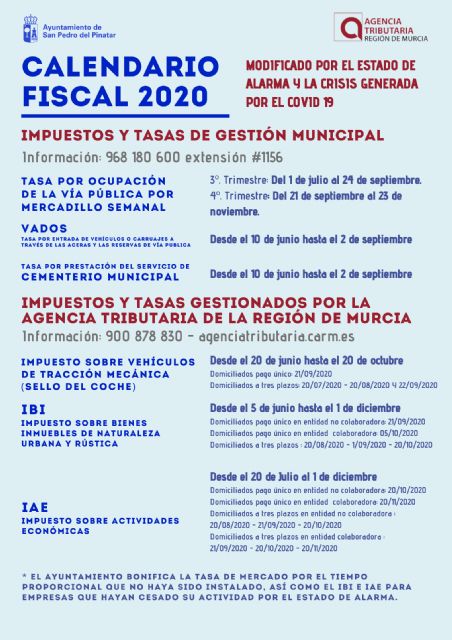 El Ayuntamiento aplaza el periodo de pago de impuestos y tasas municipales en el nuevo calendario fiscal - 1, Foto 1